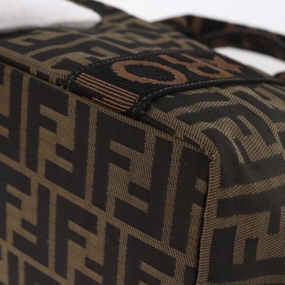 FENDI Zucca Canvas Hand Bag Black Brown Auth 148958 - Picture 4 of 16